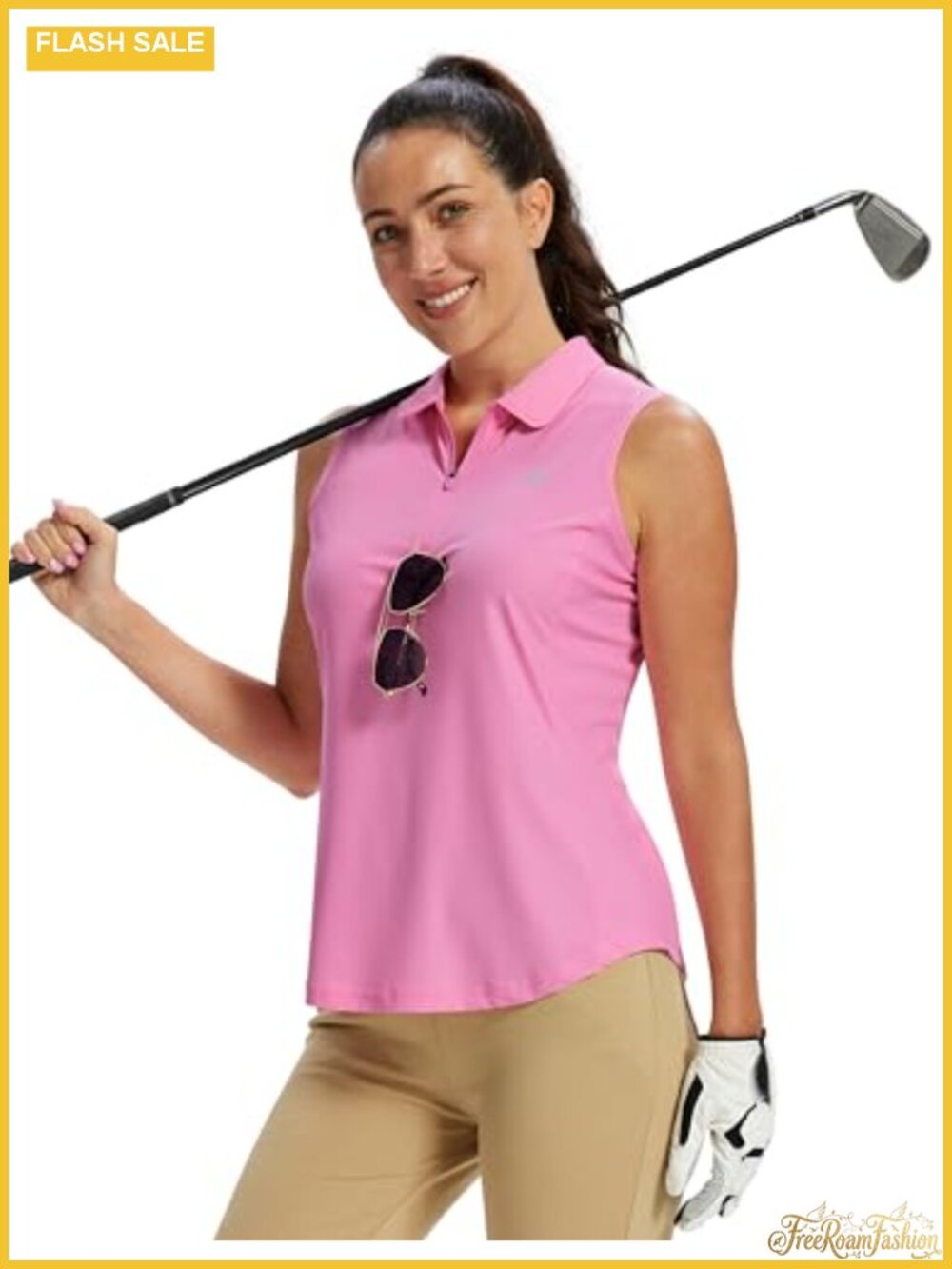 Sleeveless Golf Polo Shirt UPF 50+ Quick-Dry Tennis Top